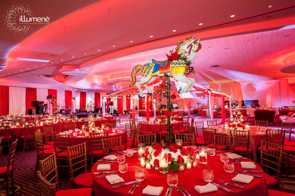 Circus theme Corporate event lighting production sound Miami