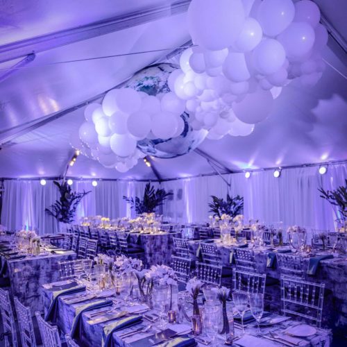 Gala fundraiser corporate event production audio lighting tent