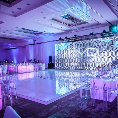 Miami event production and lighting for gala corporate party fundraiser