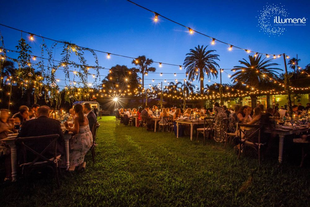 String lighting for a corporate event in Miami