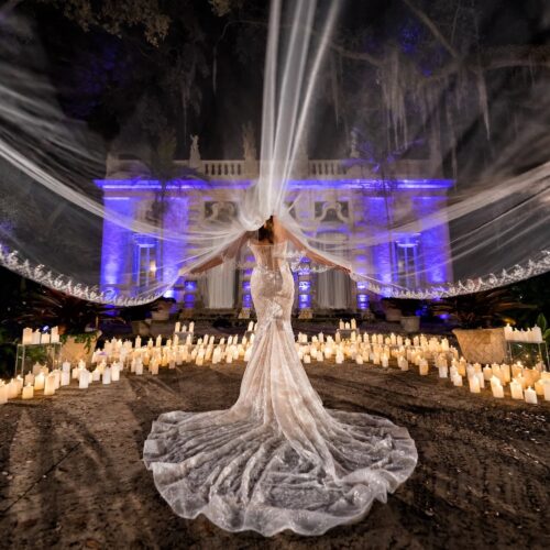 Vizcaya wedding ceremony lighting