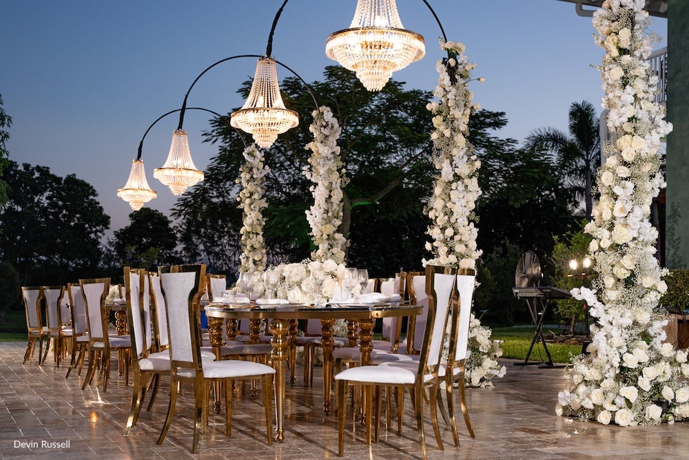 rent chandeliers on stands poles miami event