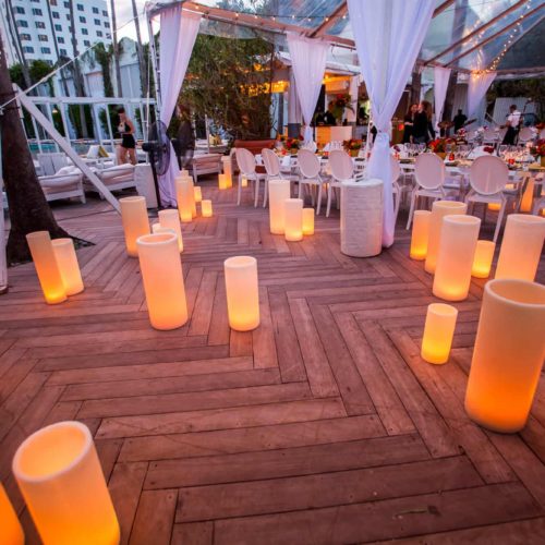 Delano Hotel Miami large candles corporate event
