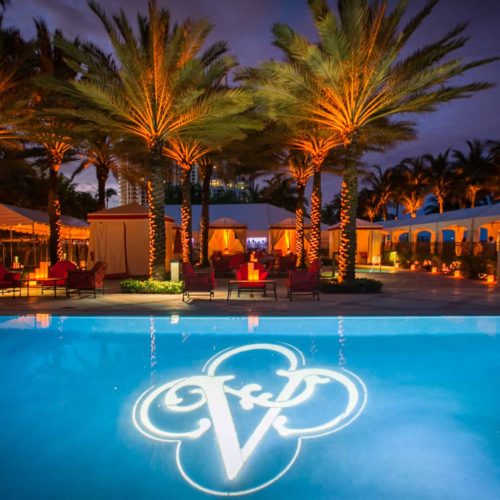 Monogram projection in the pool Miami