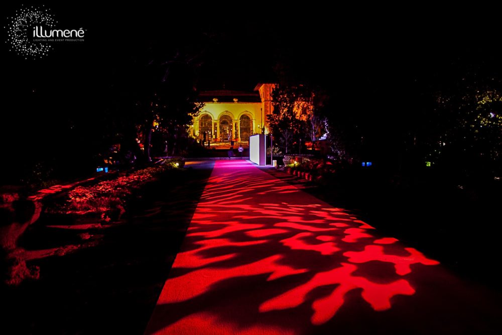 Patterns projection red carpet Vizcaya Museum and Gardens
