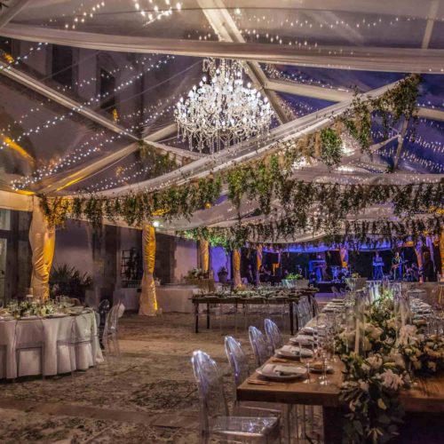 Tent lighting chandelier and twinkle fairy lights