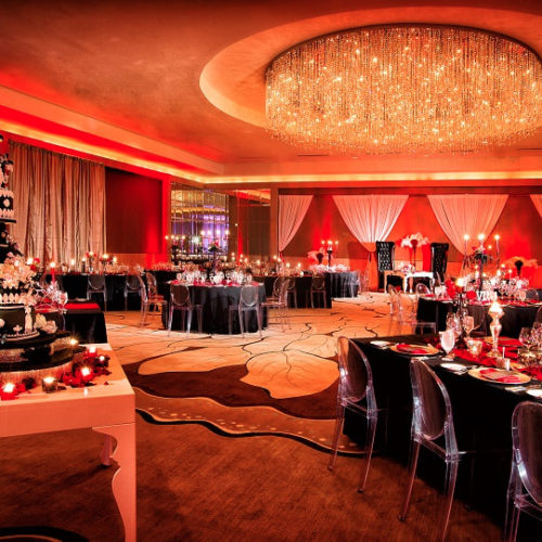 The Ritz Carlton Fort Lauderdale wedding lighting red uplighting