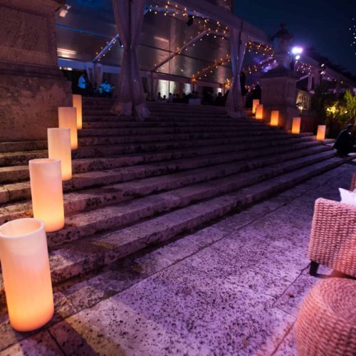 Vizcaya Museum and Gardens wedding lighting candles