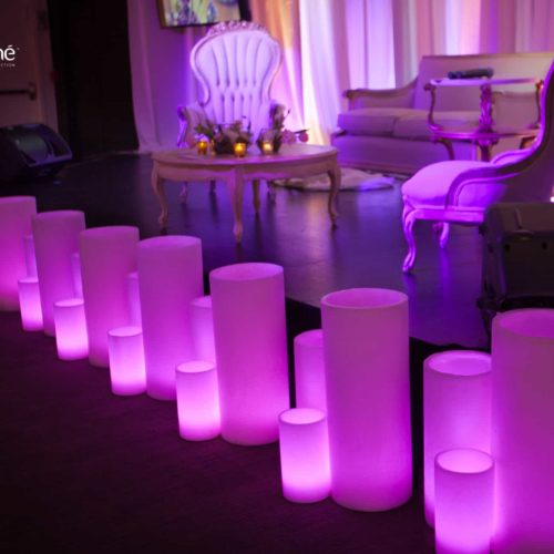 purple candles rent luminaries big wax candles Miami