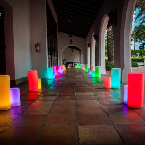 rent LED large candles wax luminaries Miami