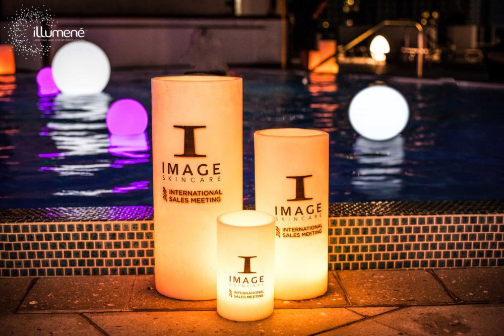 rent large candles corporate branded