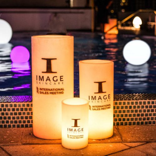 rent large candles corporate branded Miami