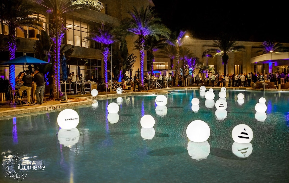 JW Marriott Orlando Bonnet Creek Resort & Spa LED glow balls LED glow spheres LED glow orbs rent