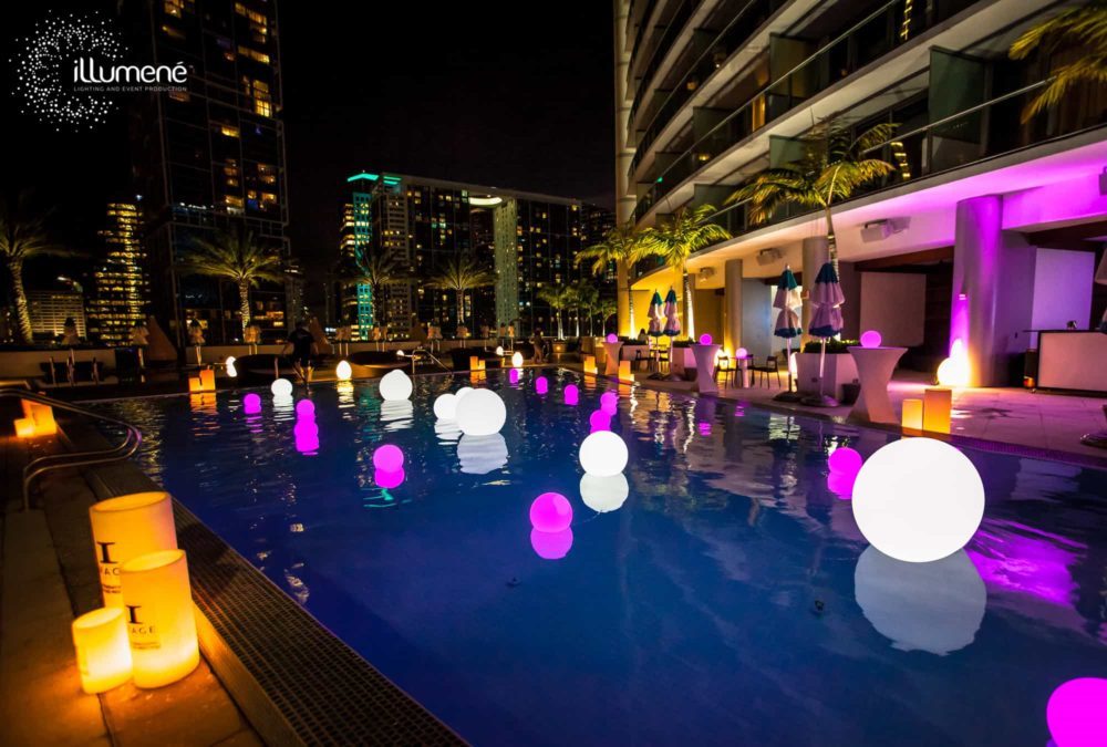 LED pool balls LED floating pool balls LED glowing orbs party Miami