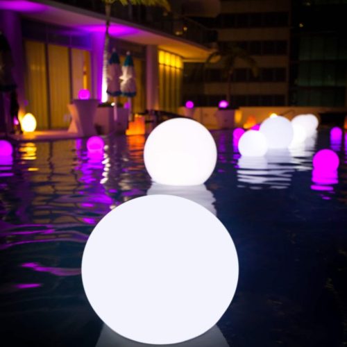 Pool party LED glow balls floating spheres floating LED pool balls