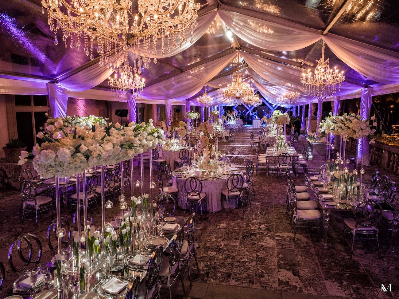chandelier rental Miami Vizcaya wedding