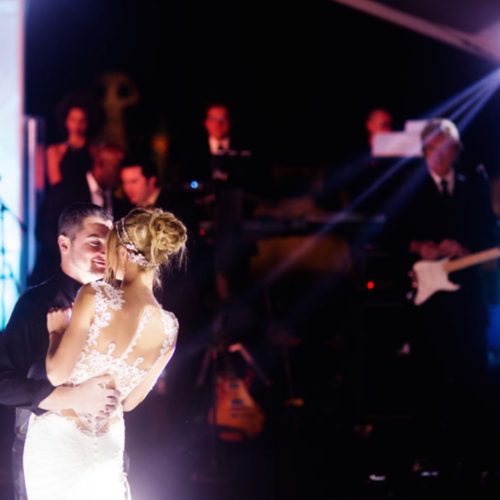 Intelligent lighting Vizcaya Museum and gardens Miami wedding