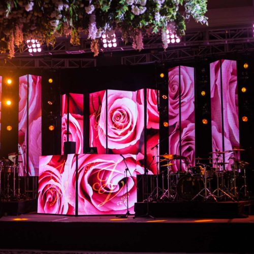 Mandarin Oriental wedding ceremony lighting event production music sound stage