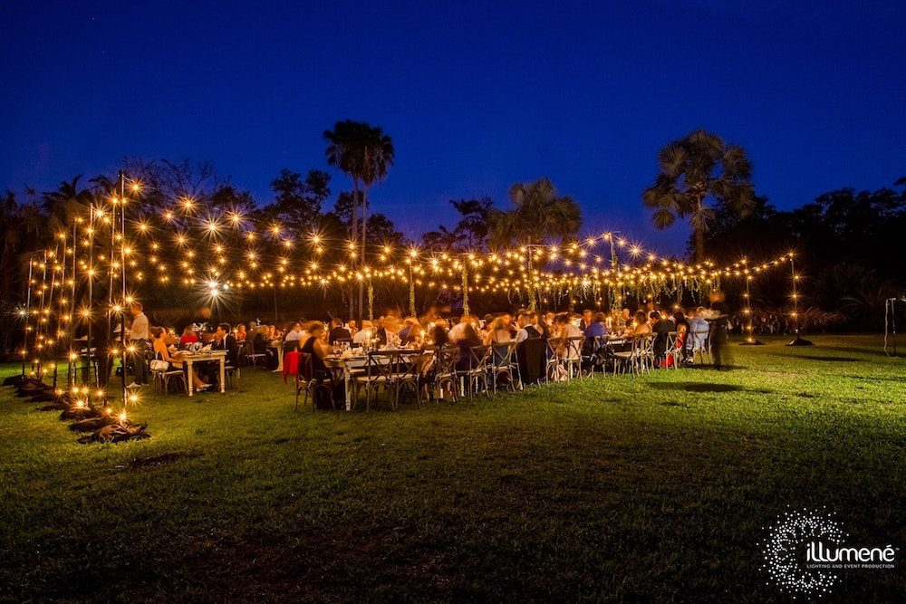 rent string lights Fairchild Tropical Botanic Garden Miami event production