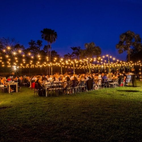 rent string lights Fairchild Tropical Botanic Garden Miami event production