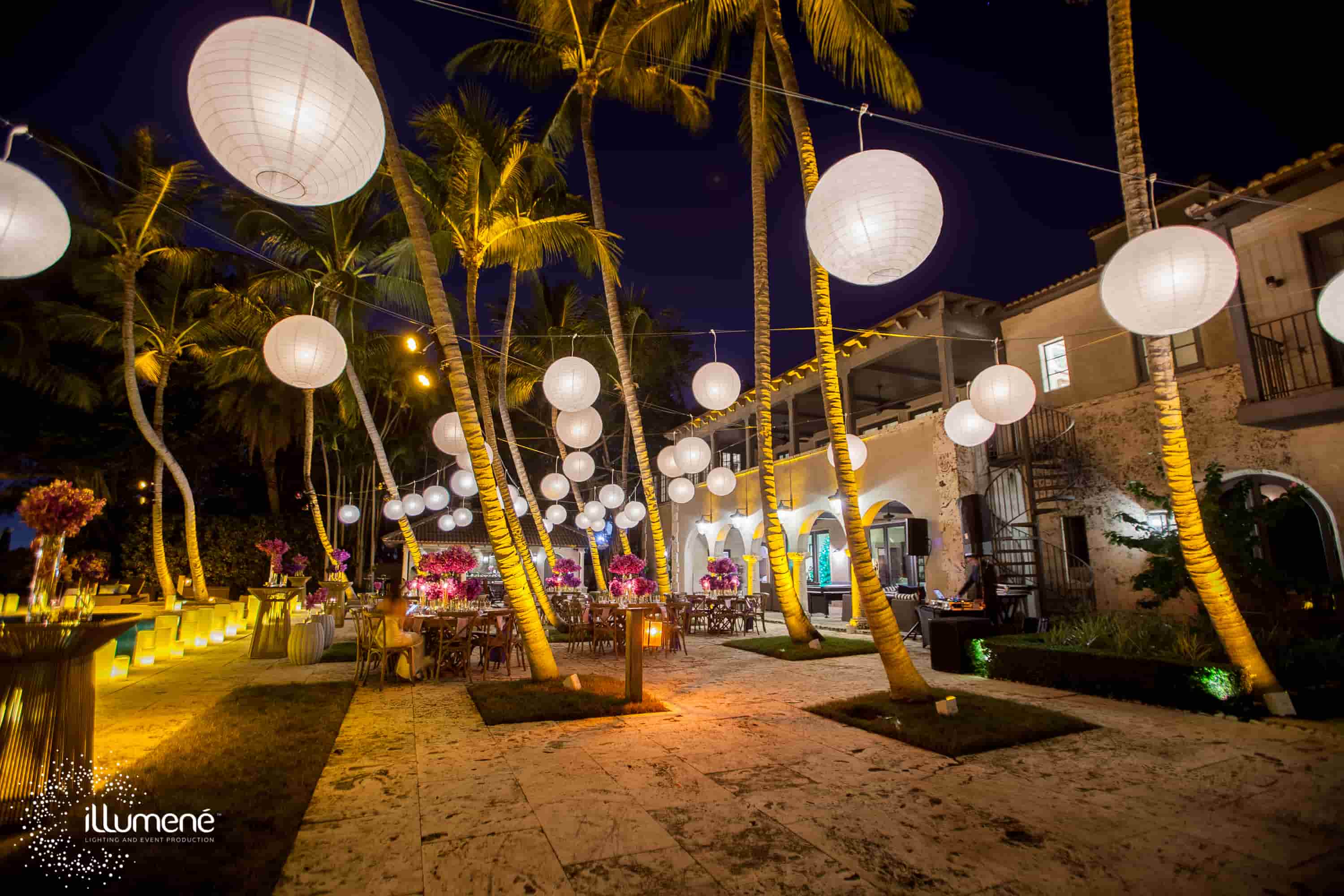 Rent large paper lanterns party wedding Miami