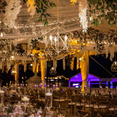 Pendant lights gold geometric chandelier rent Miami