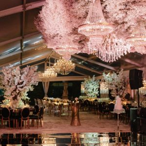Rent crystal chandelier Miami weddings Vizcaya Museum and Gardens
