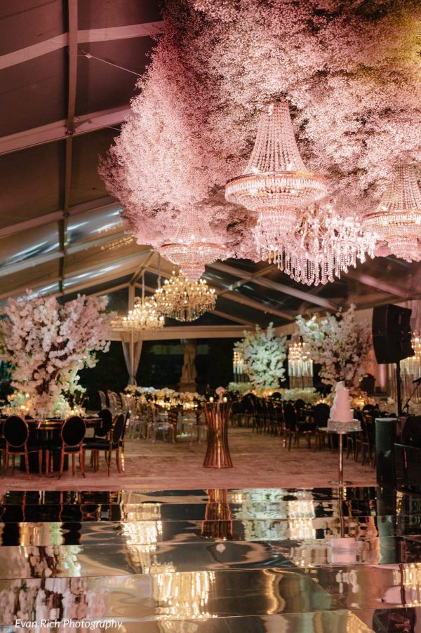 Rent crystal chandelier Miami weddings Vizcaya Museum and Gardens