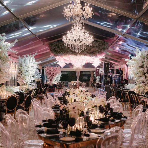 Rent crystal chandelier Miami weddings Vizcaya Museum and Gardens