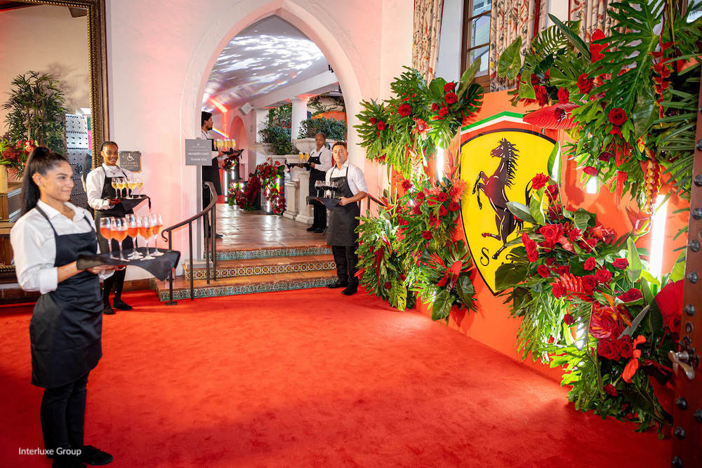 event lighting chandelier rental uplighting production Formula one Miami Grand Prix Bath Club