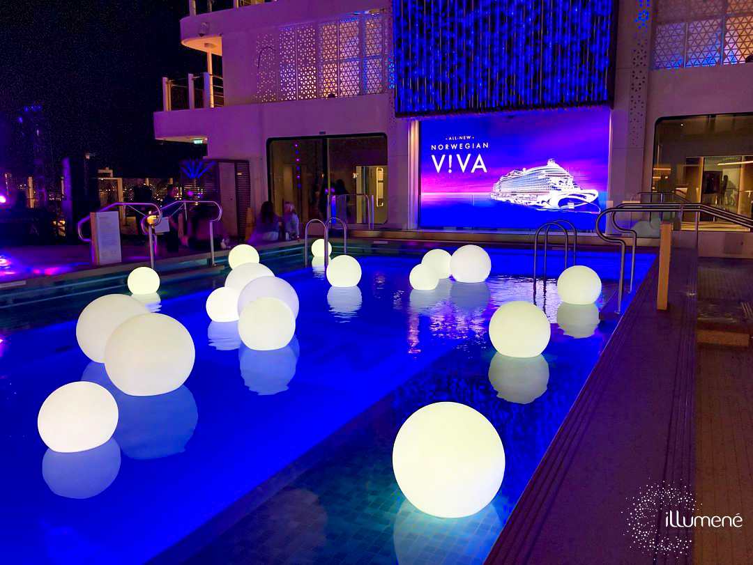 LED glow balls LED glow spheres LED glow orbs rent Orlando