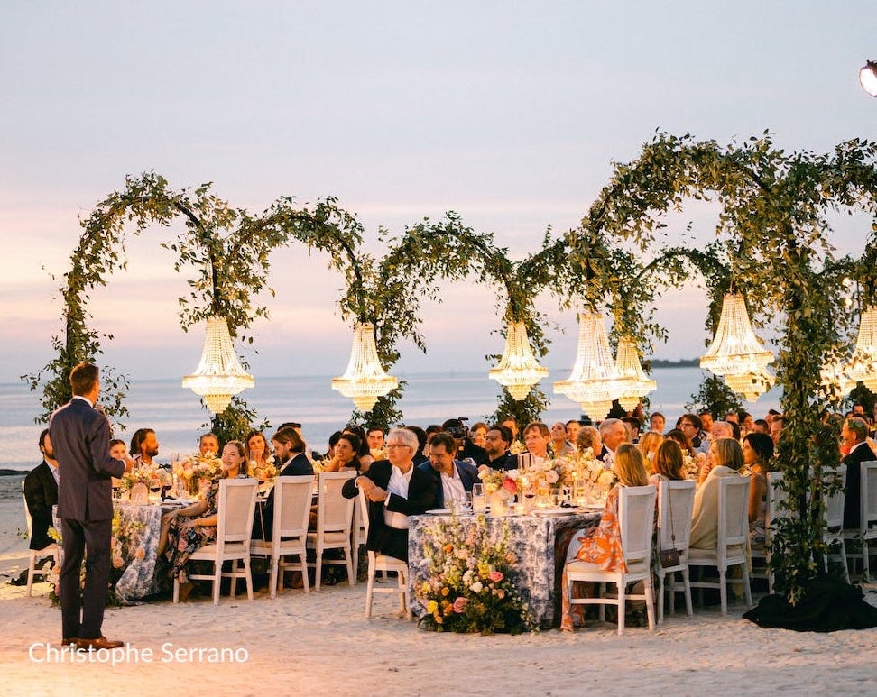 rent event chandeliers on metal stands for a wedding palm beach